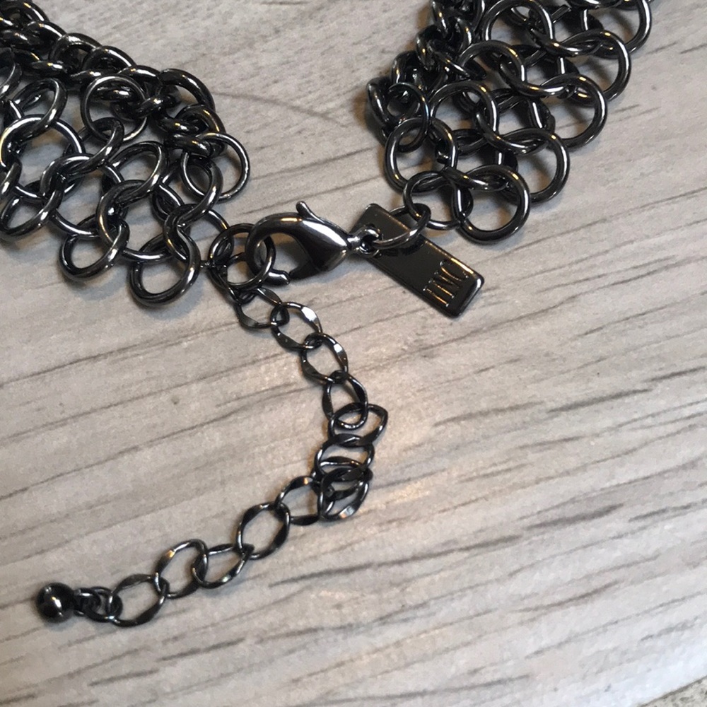 Mesh Studded Statement Necklace - Picture 3 of 5